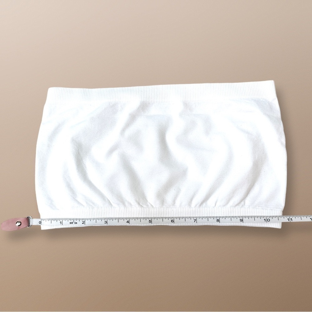 Zenana Outfitters White Strapless Bandeau Top One Size - Picture 3 of 4